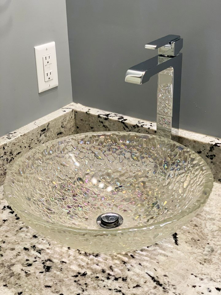 new installation remodel glass sink